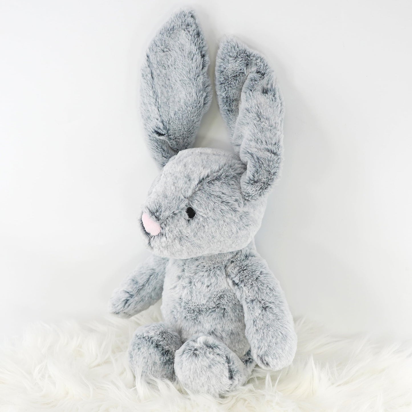 The Magic Toy Shop Grey Plush Rabbit Bunny Teddy 25cm - Super Soft Cuddly Toy - Seated Stuffed Animal, Suitable from Birth - Great Gift for Kids & Adults for All Occasions