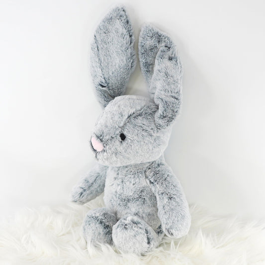The Magic Toy Shop Grey Plush Rabbit Bunny Teddy 25cm - Super Soft Cuddly Toy - Seated Stuffed Animal, Suitable from Birth - Great Gift for Kids & Adults for All Occasions