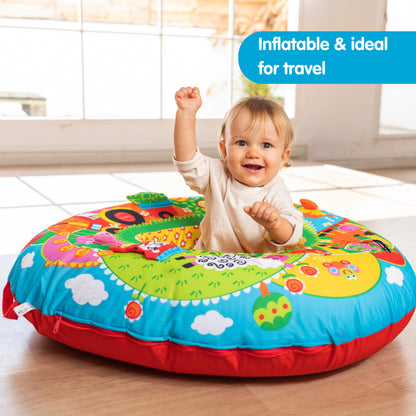 Galt Playnest, Farm - Baby Sit Me Up with Inflatable Ring, Head and Neck Support, 8 Sensory Activities,100cm Diameter and Machine Washable Cover - Easy Travel, Suitable from Birth - Ages 0 Months Plus