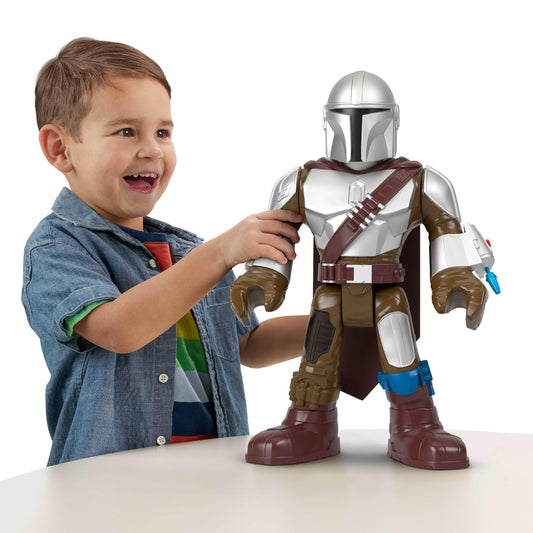 Fisher-Price Imaginext STAR WARS Toy The Mandalorian XXL Figure, 16+ Inch Tall Poseable Character with Launcher for Kids Ages 3+ Years, HXT20
