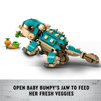 LEGO Jurassic World Baby Bumpy Ankylosaurus dinosaur toy set for kids, featuring detailed design for imaginative play.
