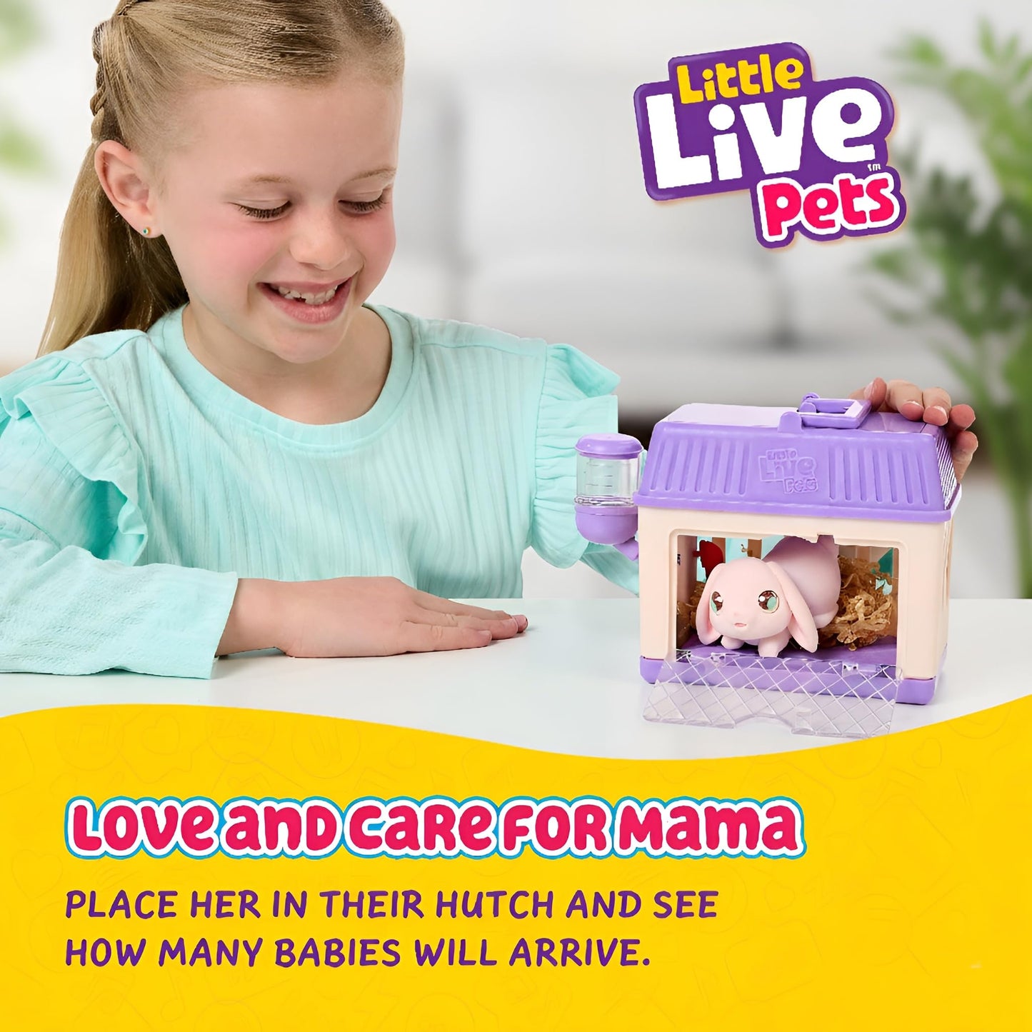 Little Live Pets Mama Surprise Minis Bunny Toy, Care For Your Mama Bunny in Their Hutch To Reveal 2, 3, or 4 Mini Babies