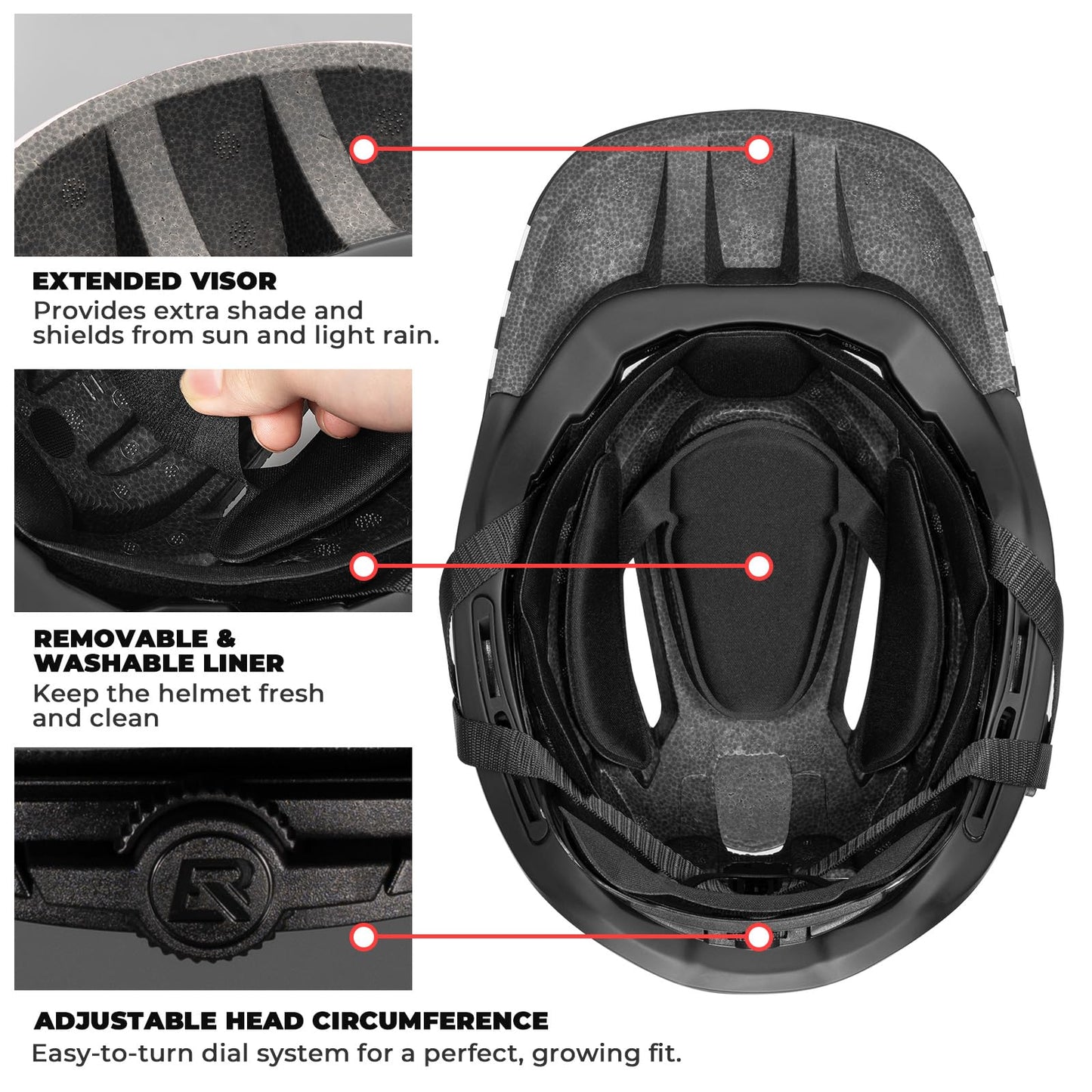 ROCKBROS Kids Full Face Bike Helmet Kids Helmet Toddler Bike Helmets Full Face Protective Safety Helmet for MTB Skateboarding Scooter Roller Skating Cycling S: 48-52 cm, M: 55-58 cm
