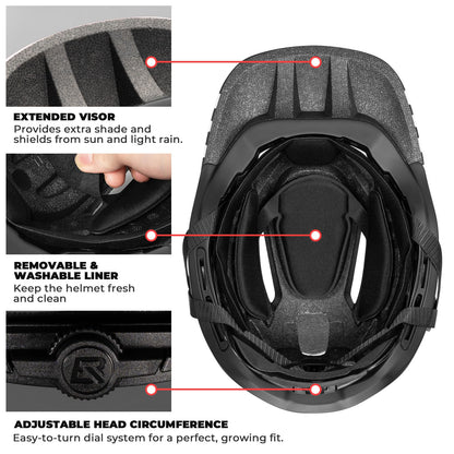 ROCKBROS Kids Full Face Bike Helmet Kids Helmet Toddler Bike Helmets Full Face Protective Safety Helmet for MTB Skateboarding Scooter Roller Skating Cycling S: 48-52 cm, M: 55-58 cm