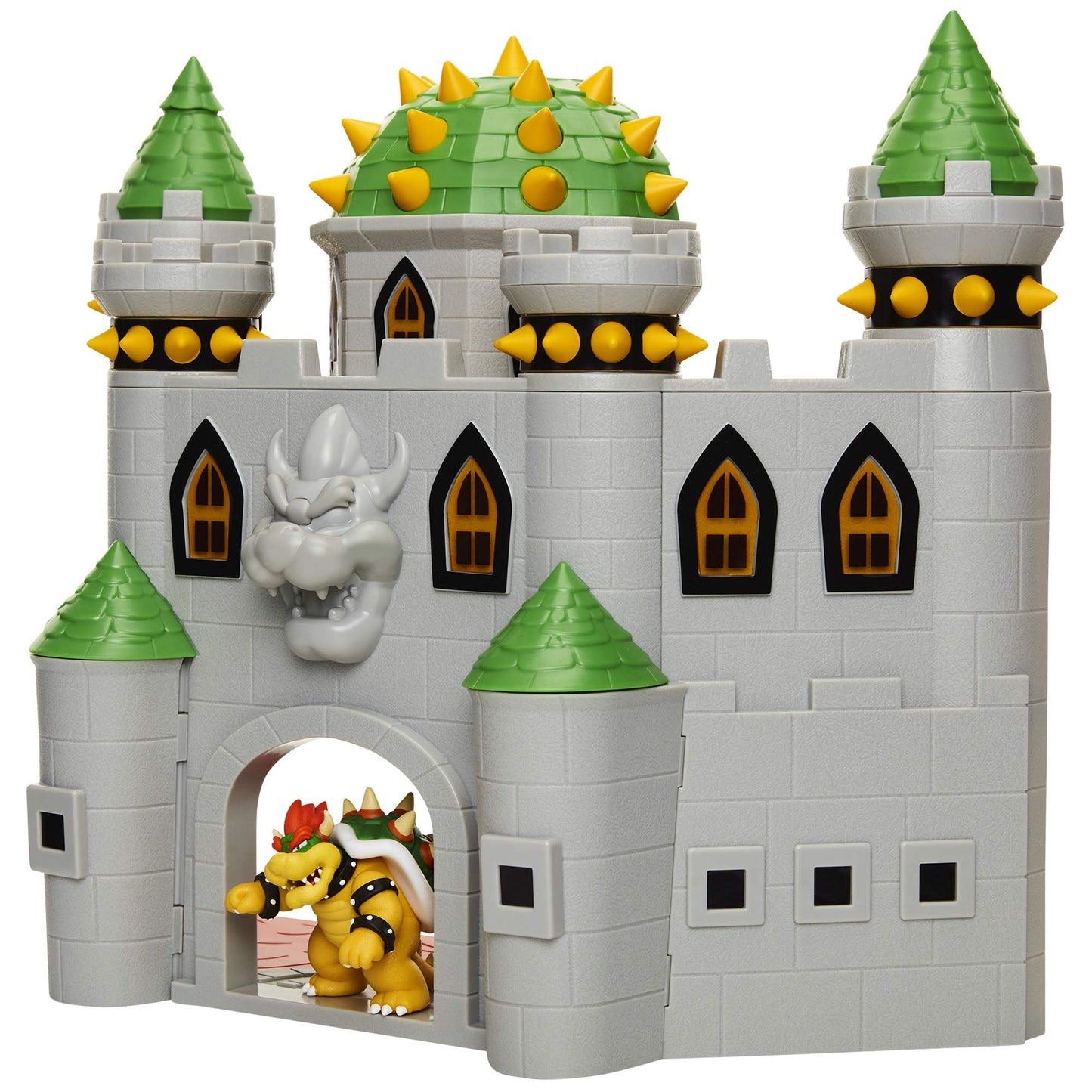 Nintendo Super Mario Deluxe Bowser's Castle Playset with 2.5" Exclusive Articulated Bowser Action Figure, Interactive Play Set with Authentic in-Game Sounds