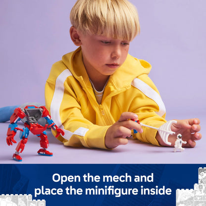 LEGO Marvel Spider-Man Mech vs. Anti-Venom set with two minifigures for creative play, featuring detailed superhero designs.