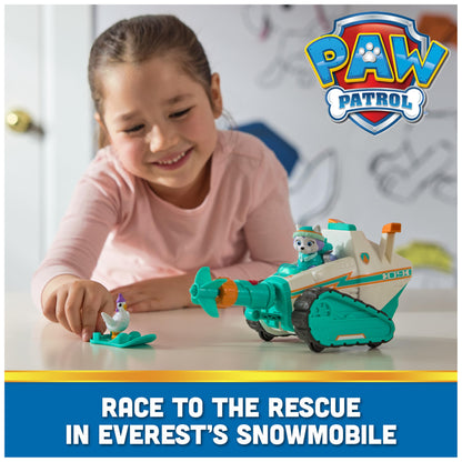 Paw Patrol Everest Deluxe Snowmobile, with Projectile Launcher, Snowboard and Collectible Action Figures, Kids’ Toys for Boys & Girls Ages 3+