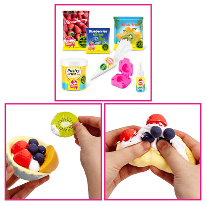 Slime Mart small 2-pack of blueberry tart-colored compound slime toys for kids, arts and crafts kit, suitable for ages 6 to 10.