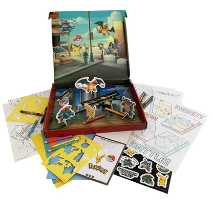 Pokemon large art set featuring colorful stationery and coloring tools for kids' creative projects by Blueprint Collections.