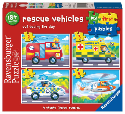 Ravensburger Rescue Vehicles - My First Jigsaw Puzzles for Toddlers Age 18 Months - 2, 3, 4 & 5 Pieces