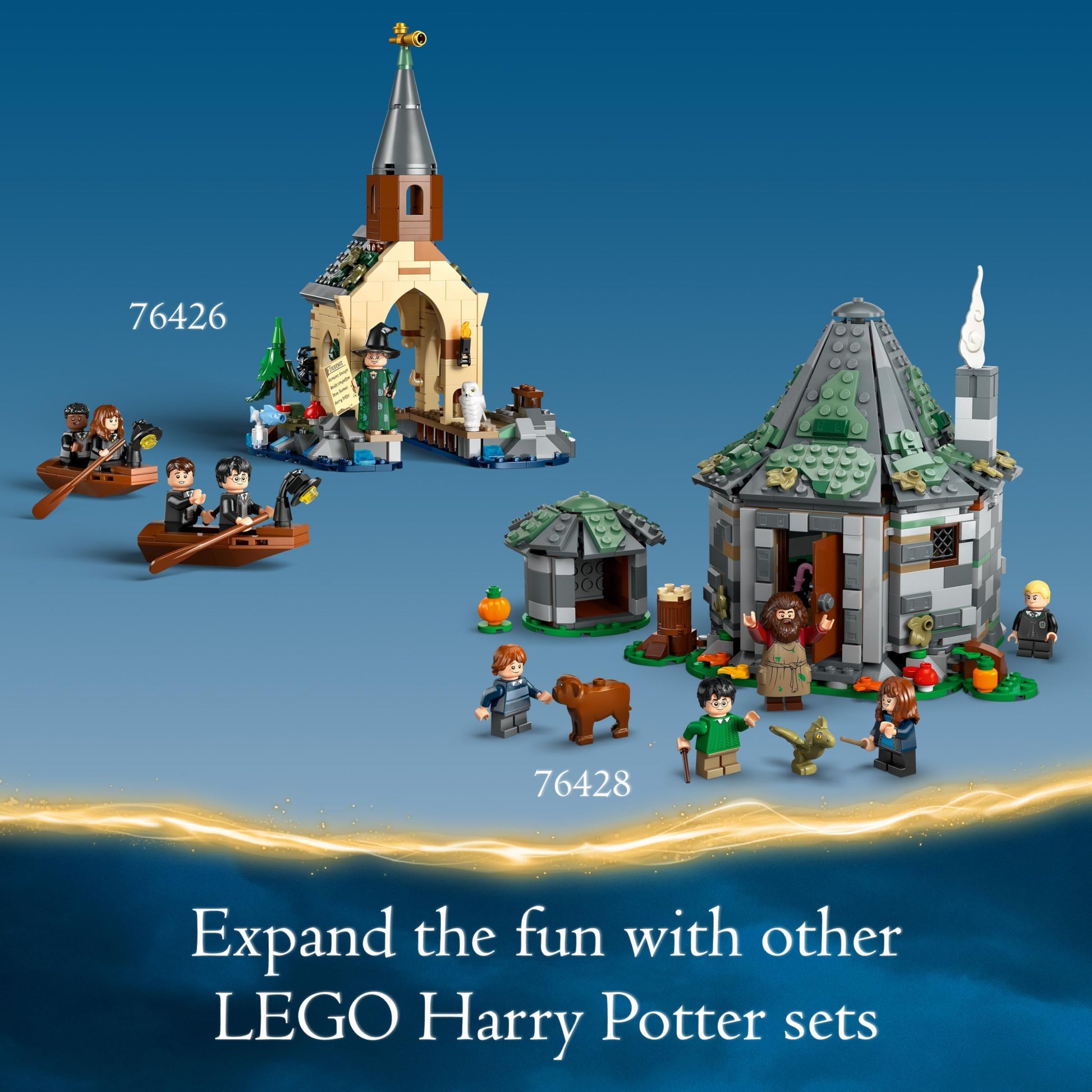 LEGO Harry Potter Hogwarts Castle Owlery set with minifigures and owls, perfect for kids 8 and up.