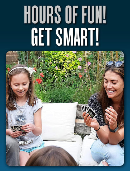 SMART CARDS Dinosaurs, Gift, Stocking Filler, Travel Card Game, 7 games in 1, Pairs, Snap, Trumps, Rummy, Memory Quiz, Trivia, Age 5+, 1-8 Players