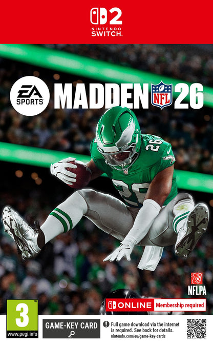 EA Sports Madden NFL 26 Standard Edition Switch video game cartridge by Electronic Arts, featuring NFL gameplay on the Nintendo Switch.