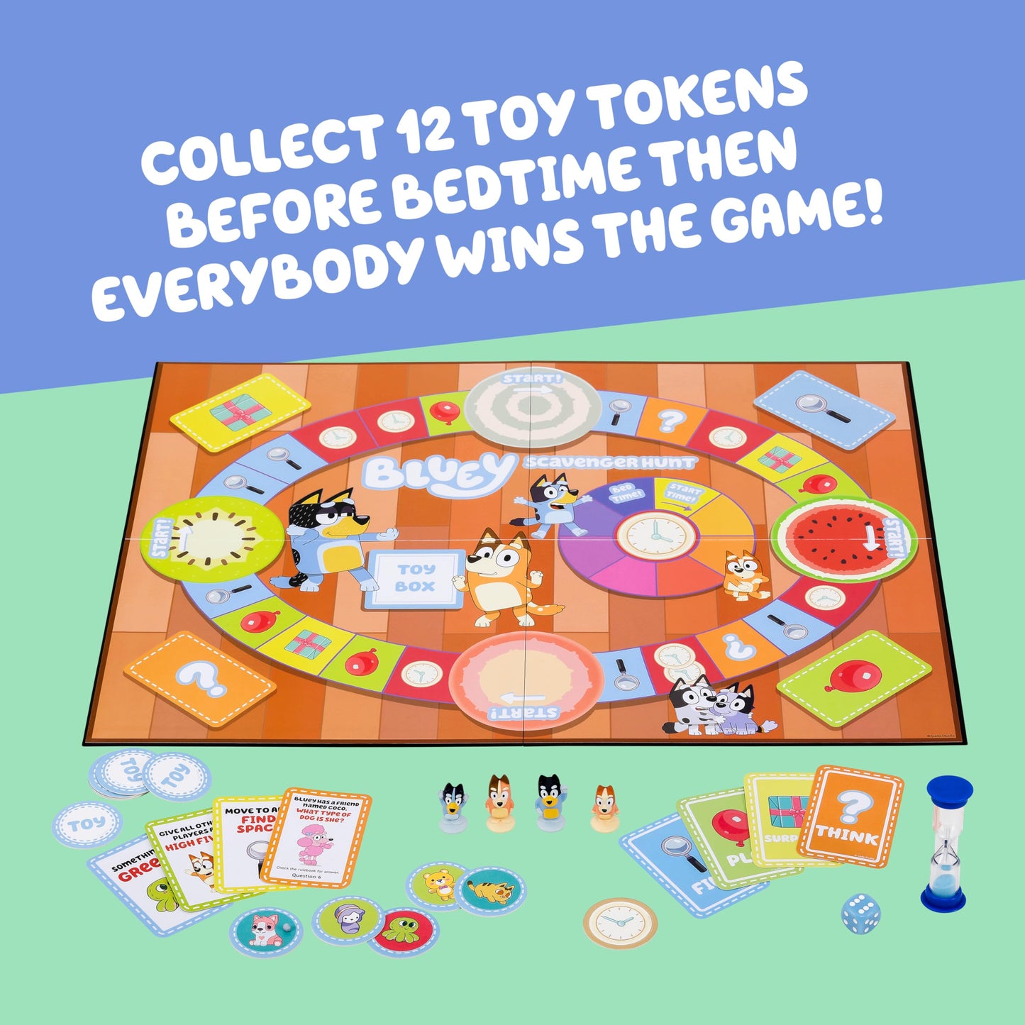 Bluey Scavenger Hunt Game A Fun Board Game Full Of Fun Activities To Perform, Things To Find And Questions About Bluey To Answer