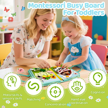 Busy Book, Montessori Busy Board, Toddler Travel Toys, Montessori Toys for Toddlers, Sensory Toys, Baby Busy Book, Plane Toys for Toddlers, Plane Activities for Kids, Sensory Board