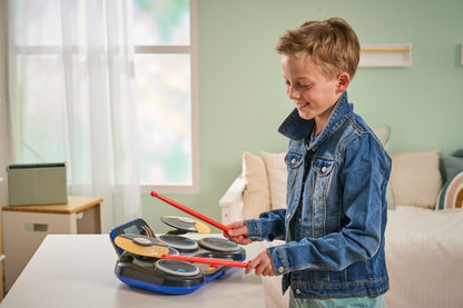 VTech Kidi DJ Drums, Light-up Electronic Drum Kit for Kids, with 4 Drums, 2 Cymbals, Drum Sticks, Bluetooth, Coach Mode and More, Music Toy for Ages 5, 6, 7Plus Years, English Version