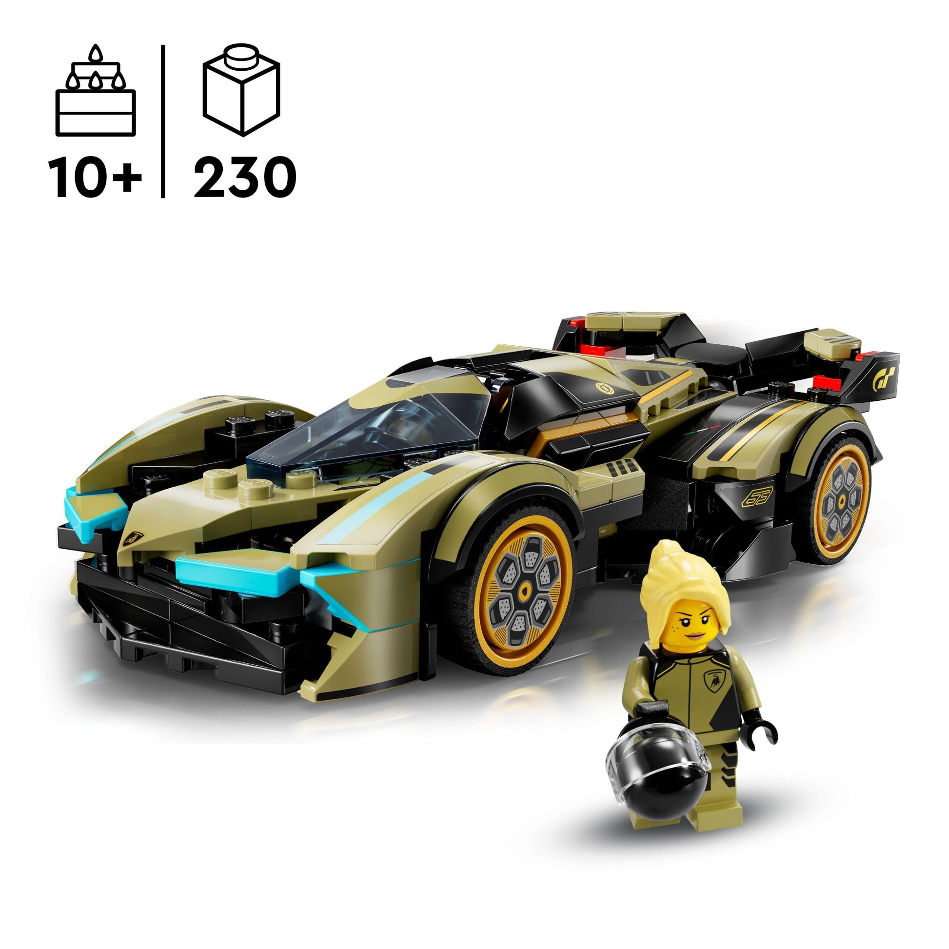 LEGO Speed Champions Lamborghini V12 Vision GT toy car model set for kids, featuring detailed buildable design and vibrant colors.