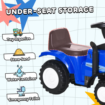 HOMCOM Ride On Tractor Toddler Walker Foot To Floor Slider w/Horn Storage Steering Wheel for 1-3 Years Old Blue