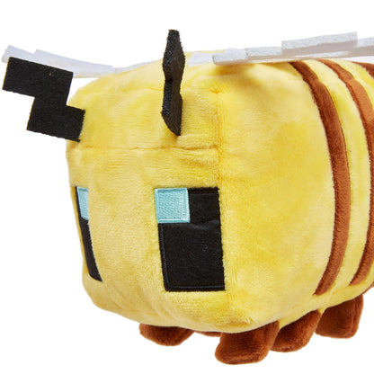 Mattel Minecraft Basic Plush Character Soft Dolls, Video Game-Inspired Collectible Toy Gifts for Kids & Fans Ages 3 Years Old & Up, HBN41, Black, 8" Bee
