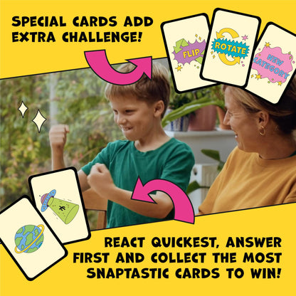 Snaptastic: The Hilarious Game of Snap-Reactions and Ridiculous Answers | Fast & Funny Game for Kids, Teens & Adults | Easy to Learn and Perfect for Home or Travel.