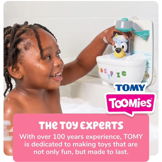 Toomies Shower & Scrub Bluey, Bath Toy for Toddlers, Interactive Water Play, Bubble Action, Real Shower Head, Fine Motor Skill Development, For Ages 18 Months+, Durable and Engaging Bathtime Toy