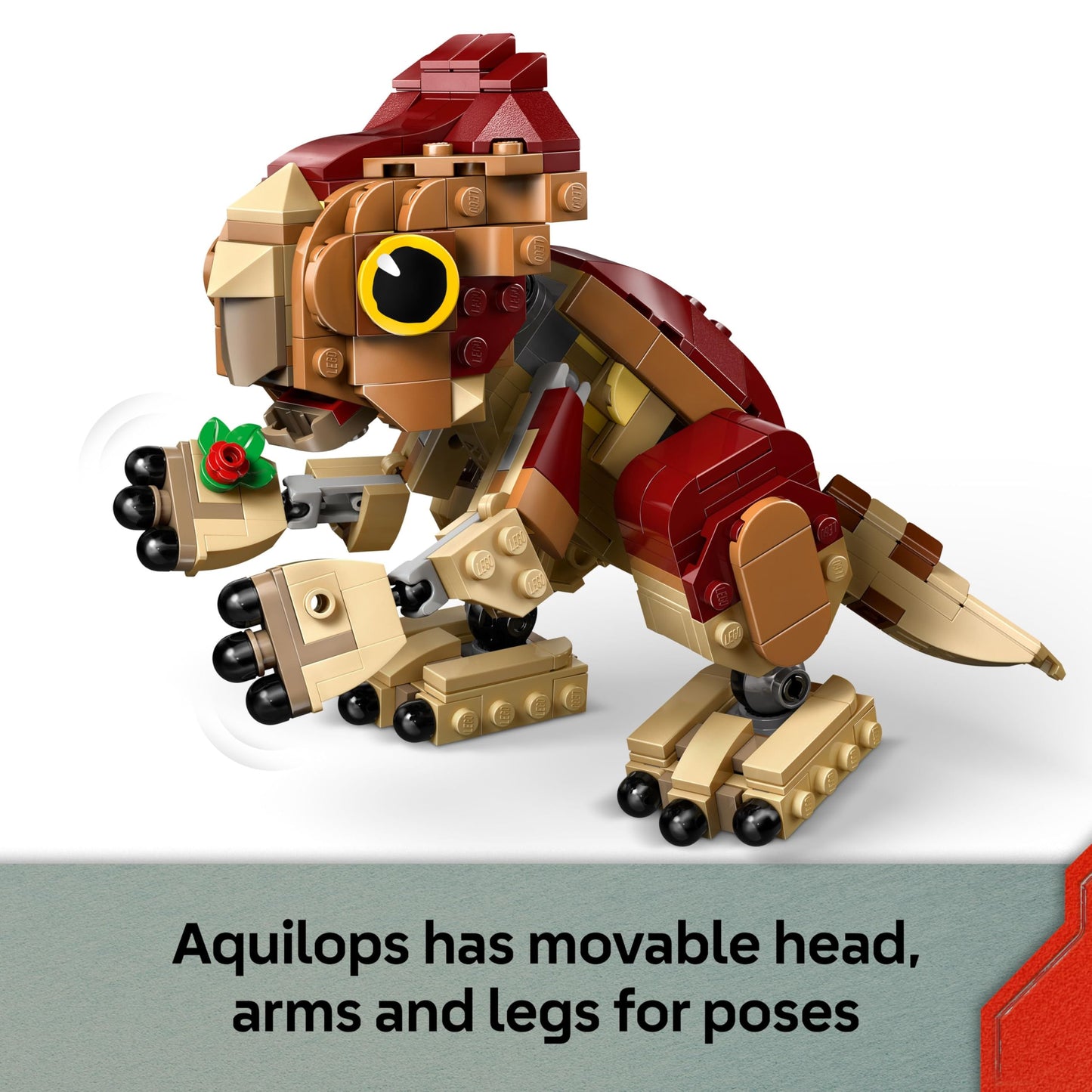 LEGO Jurassic World Baby Dinosaur Dolores: Aquilops - Play & Display Toy Dinosaur Figure - incl. a Plant with Flowers - Gift for 7+ Year Old Boys, Girls & Rebirth Movie Fans - 76970