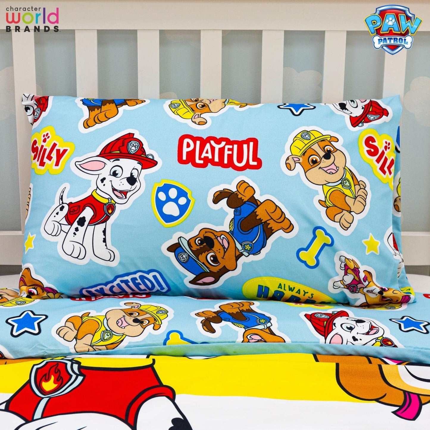 Paw Patrol Official Single Childs Duvet Cover Set | Pupster Design Reversible 2 Sided Bedding Including Matching Pillow Case | Brands Single Bed Set