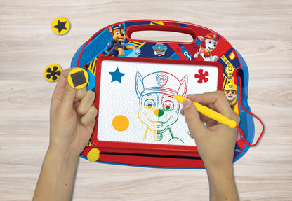 LEXIBOOK, Paw Patrol, Multicolour Magic Magnetic Drawing Board, Artistic Creative Toy for Girls and Boys, Stylus Pen and Stamps, Red/Blue, CRPA550