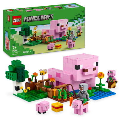 LEGO Minecraft The Baby Pig House Toy - Building Set incl. a Hero Figure, Mobs, a Farm & Forest Biome - Gaming Gift for 7+ Year Old Girls & Boys - 21268