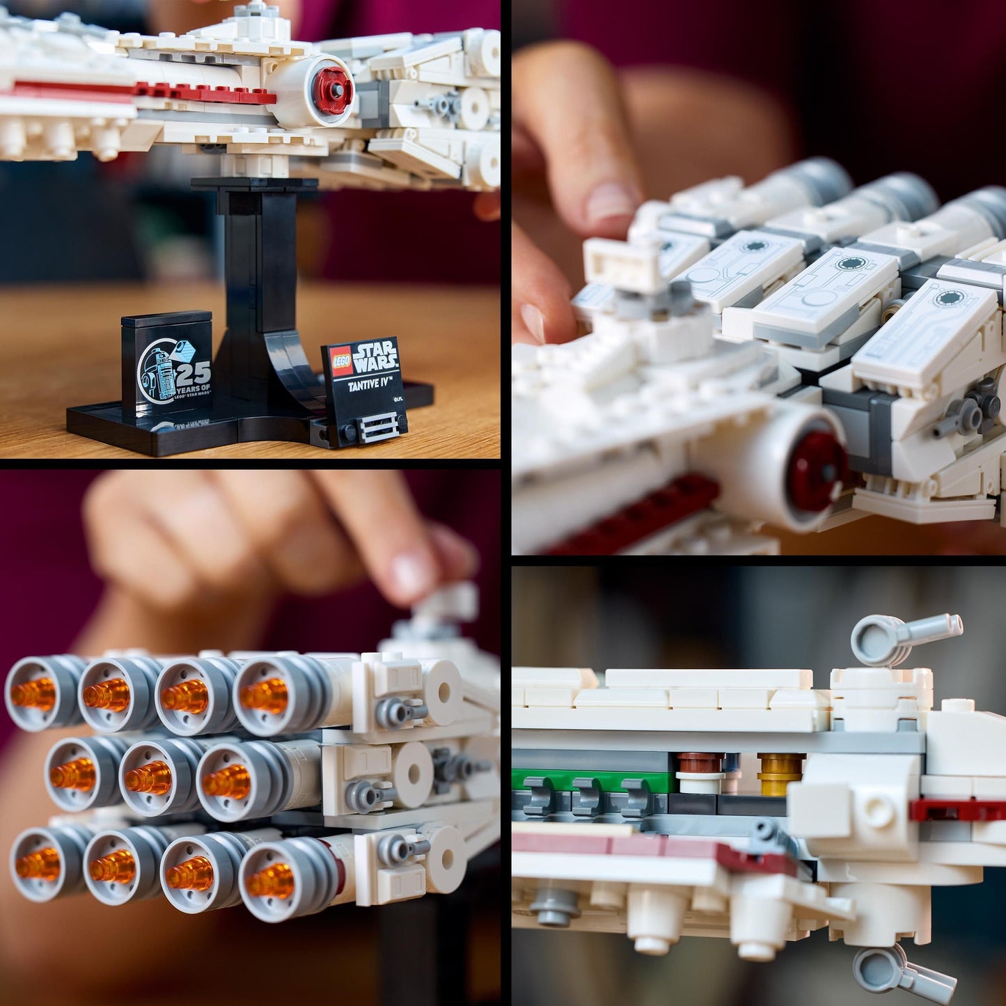 LEGO Star Wars Tantive IV collectible model kit featuring detailed starship design from A New Hope for display or decor.