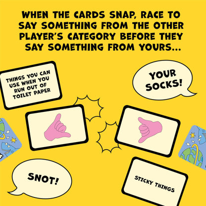Snaptastic: The Hilarious Game of Snap-Reactions and Ridiculous Answers | Fast & Funny Game for Kids, Teens & Adults | Easy to Learn and Perfect for Home or Travel.