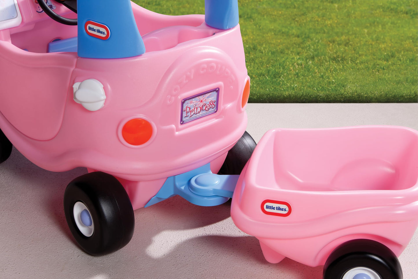 little tikes Princess Cozy Coupe Trailer - Toy Trailer for Children, Encourages Creative Play, Suitable for Ages 3 to 10 Years, Pink