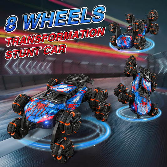 Sunrad Remote Control Cars,8WD Gesture Sensing RC Stunt Cars,2.4GHz RC Drift Car with LED Light,Music and Spray,RC Car Toys Gifts for Kids 3-12 Year Old Boys,Indoor Outdoor Toy Gifts for Kids
