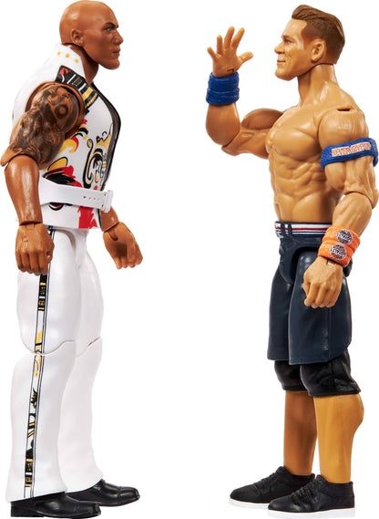 Mattel WWE Championship Showdown Action Figures 2-Pack with Accessory, Series #23 The Rock & John Cena Collectible Set, 6-inch