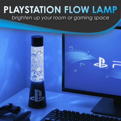 PlayStation Paladone | Sony Glitter Liquid Mood Light with Floating Controllers & Icons | Officially Licensed Sony Merchandise | PS5 | Lava Lamp | Desk Lamp | Bedside Light | Gaming Decor