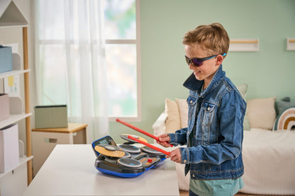 VTech Kidi DJ Drums, Light-up Electronic Drum Kit for Kids, with 4 Drums, 2 Cymbals, Drum Sticks, Bluetooth, Coach Mode and More, Music Toy for Ages 5, 6, 7Plus Years, English Version
