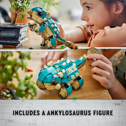LEGO Jurassic World Baby Bumpy Ankylosaurus dinosaur toy set for kids, featuring realistic details and vibrant colors.