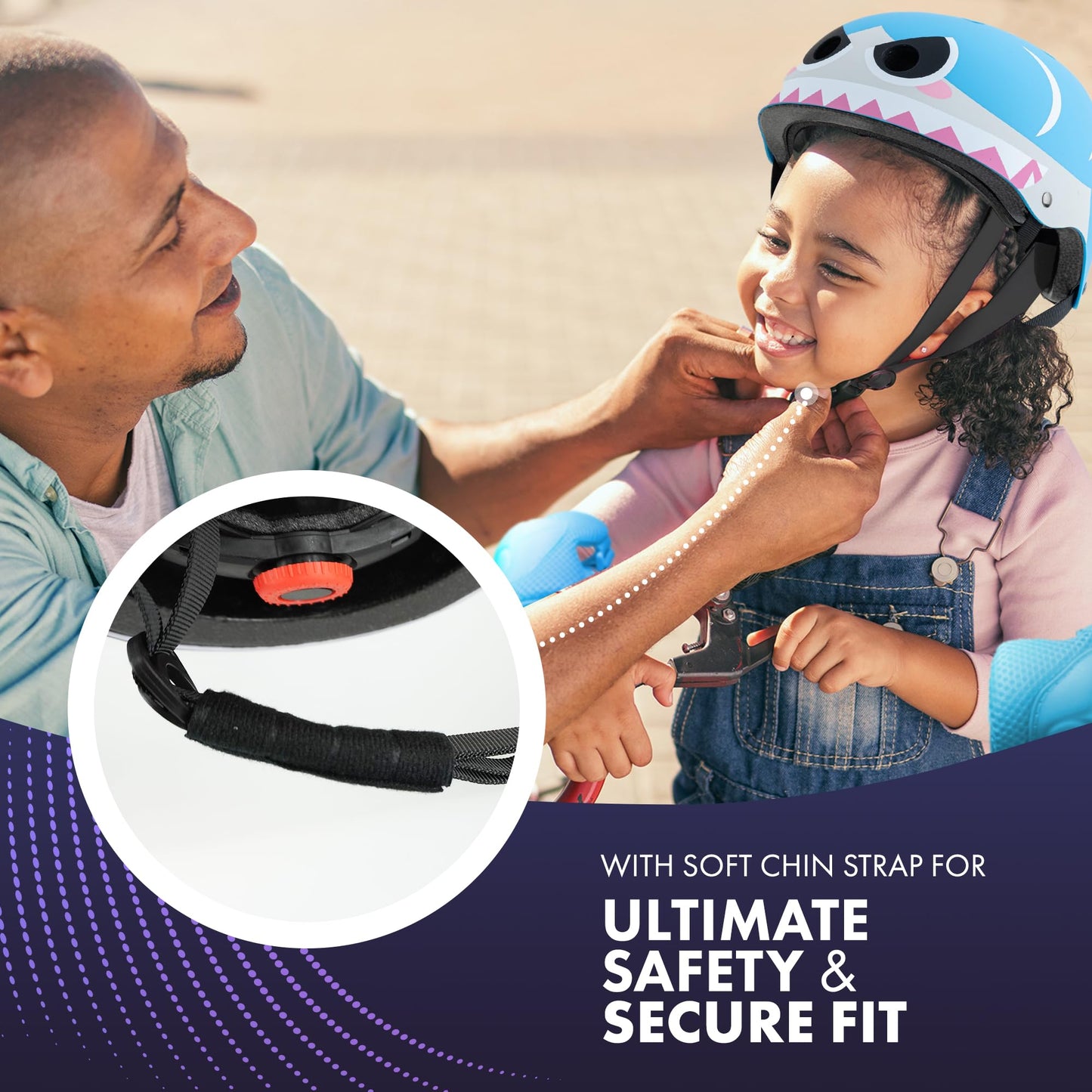 KAYMAN Kids Bike Helmet age 3 to 12, Adjustable Safety Gear for Boys and Girls, Suited to Scooter, Cycling, Skateboard & Roller Skating - Protection for Boys & Girls (Shark)