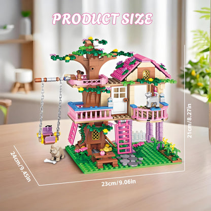CSNRHG Dream Tree House Friends Building Set Friends Construction Educational Toy 504 Pieces Gifts for Girls Teens Kids Adults Ages 6+