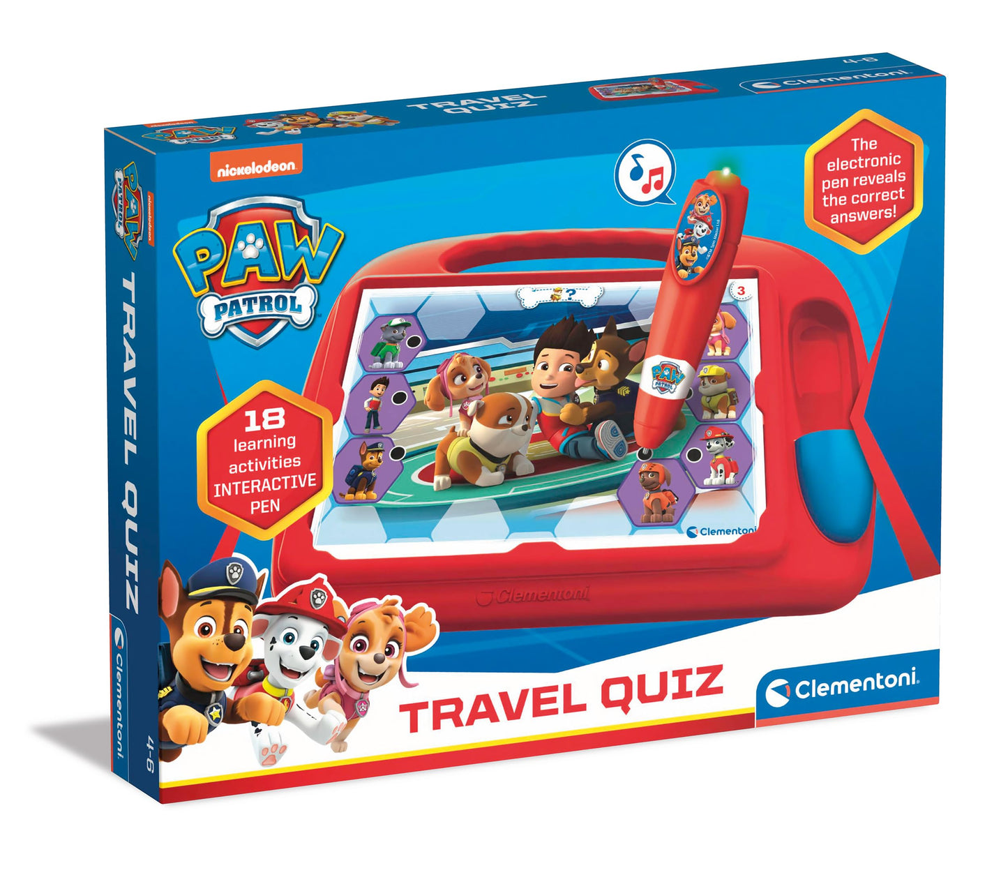 Clementoni- Paw Patrol: Interactive Learning Playtable with Quiz Pen & Educational Cards (4-6 + Years)