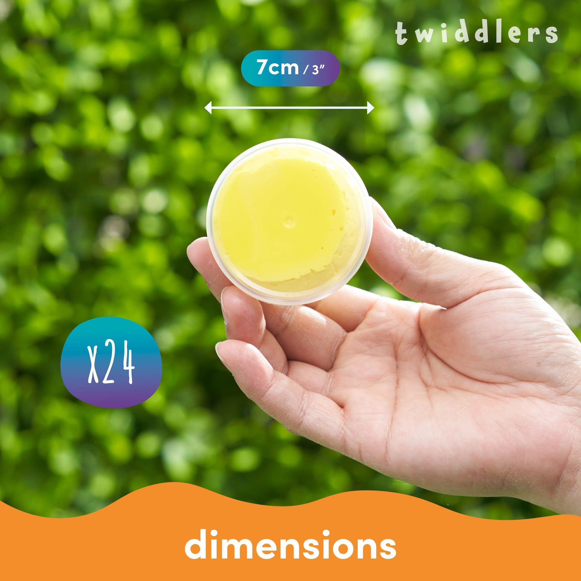 Colorful bouncing slime putty tubs by THE TWIDDLERS, featuring vibrant slime in multiple colors for kids' fun and party favors.