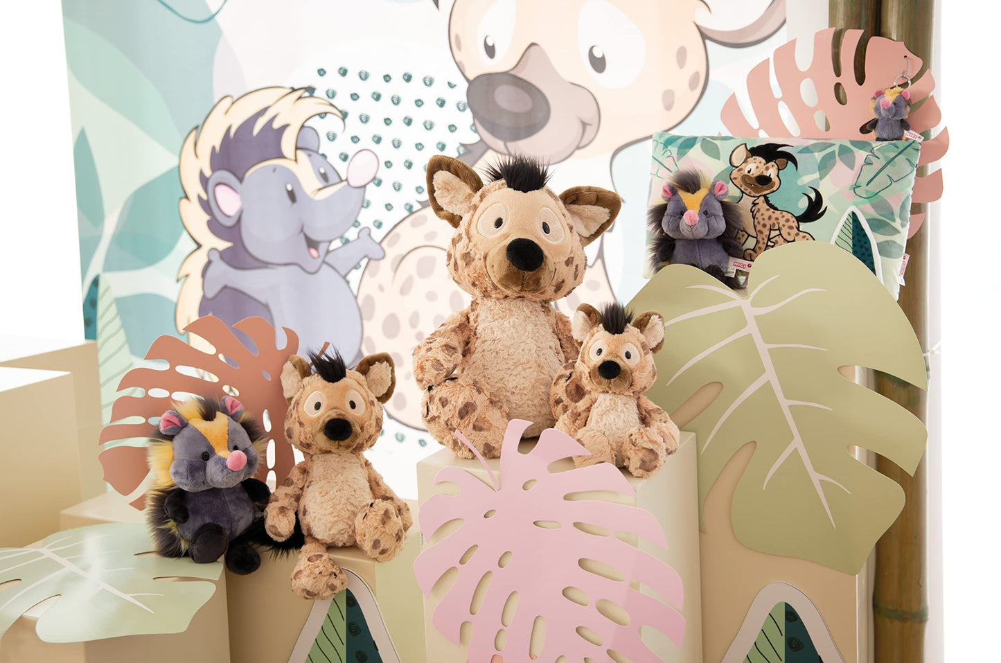 NICI 48865 Soft Toy Hyena Helgi 25cm Green, Beige