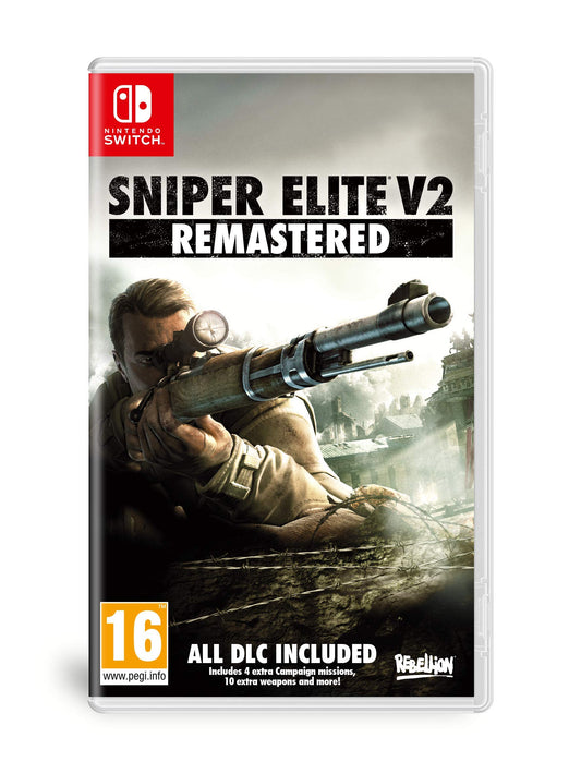 Sniper Elite V2 Remastered Nintendo Switch game cartridge with artwork, published by Fireshine Games.