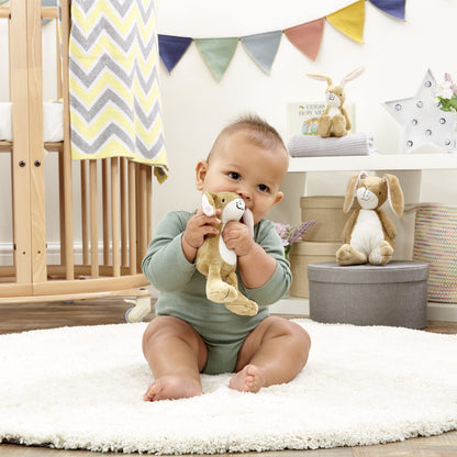 Rainbow Designs Little Nutbrown Hare Rattle Toy – Infant Sensory Toys | Soft Plush Baby Rattle for Newborns
