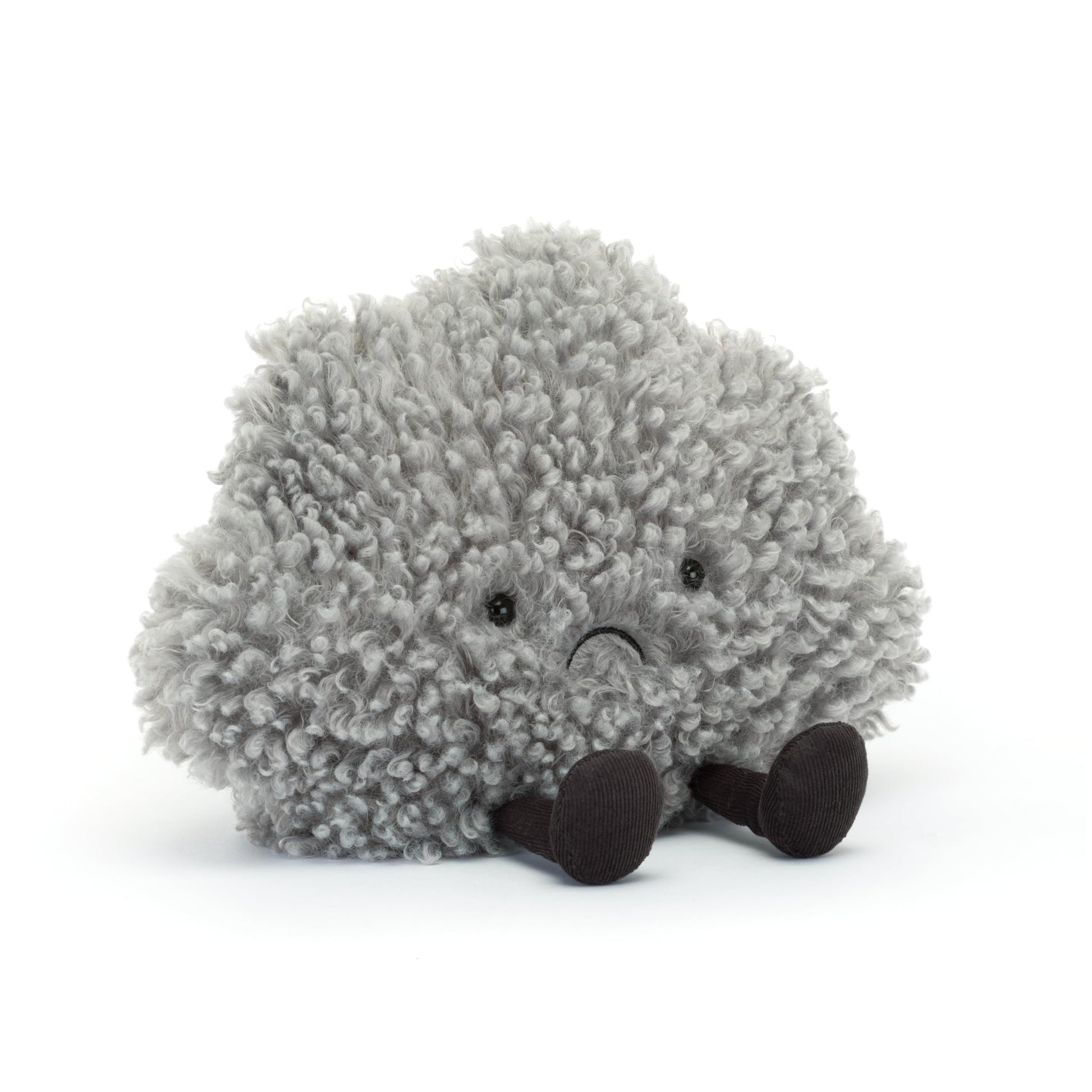 Jellycat Amuseables Storm Cloud Plush with a smiling face and fluffy texture, perfect for cuddling and décor.