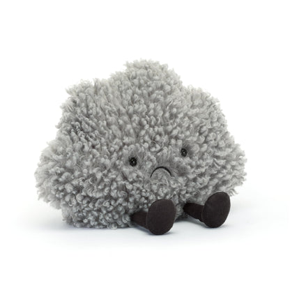 Jellycat Amuseables Storm Cloud Plush with a smiling face and fluffy texture, perfect for cuddling and décor.
