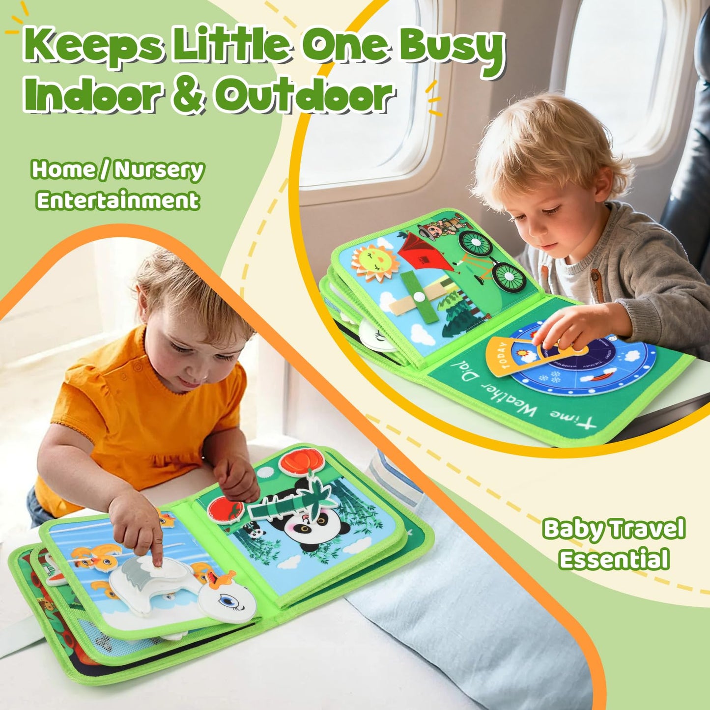 LZDMY Baby Montessori Busy Book for 2 3 Year Olds Boys Girls, Toddlers Educational Sensory Activity Books,Forest Animals Book Busy Board, Babies Birthday Gifts