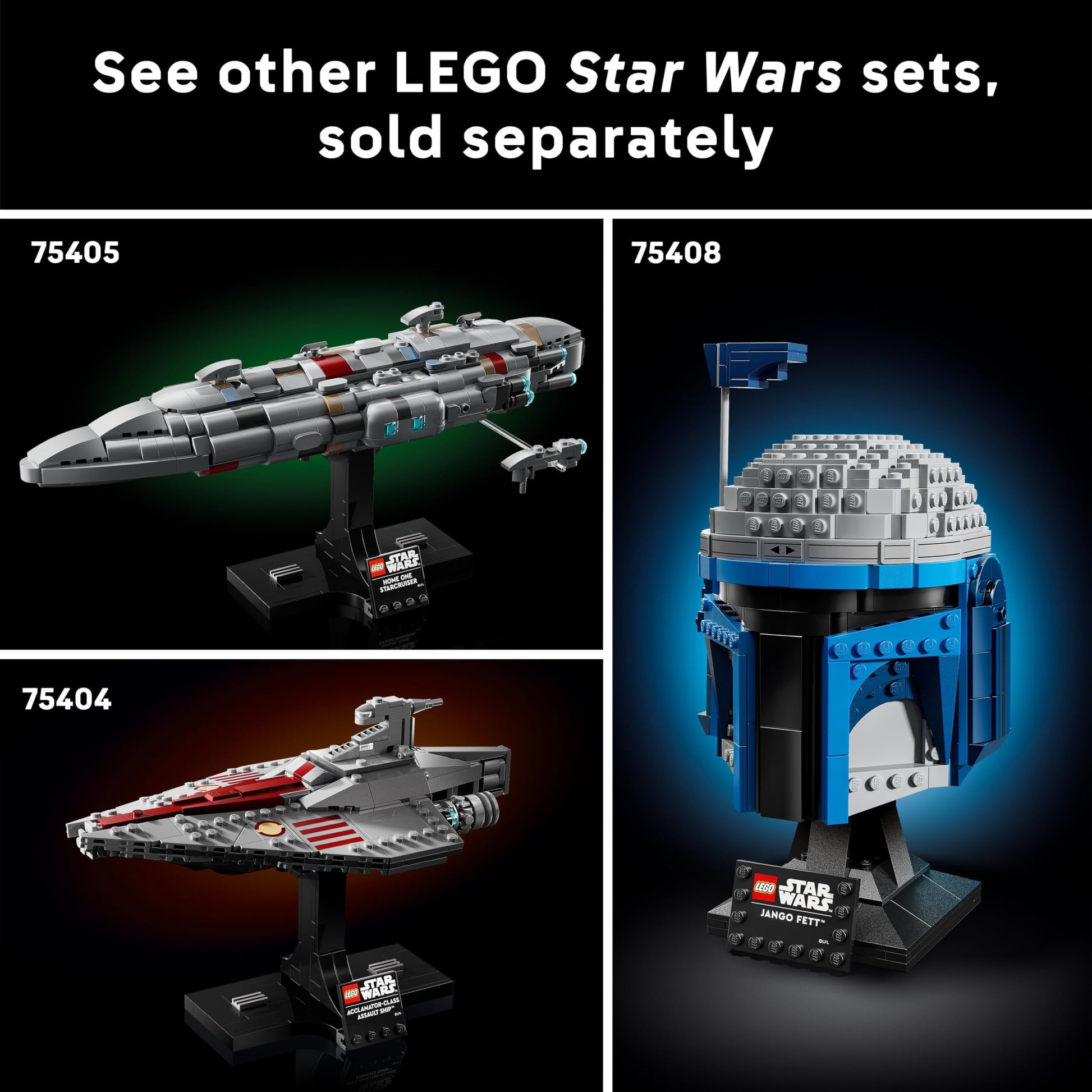 LEGO Star Wars 75407 brick-built logo set, showcasing iconic design for adults, perfect for home office display.