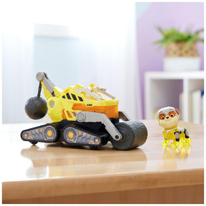 Paw Patrol: The Mighty Movie, Construction Toy Truck with Rubble Mighty Pups Action Figure, Lights and Sounds, Kids’ Toys for Boys and Girls 3+