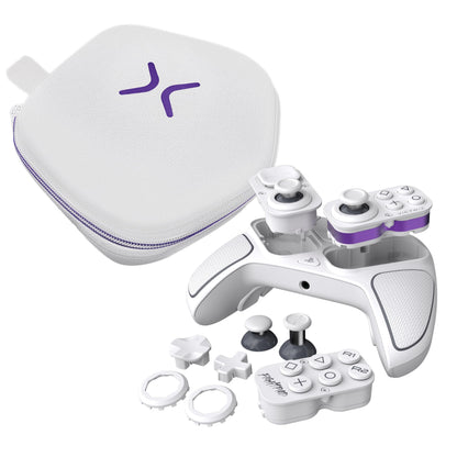 Turtle Beach Victrix Pro BFG Reloaded wireless PlayStation controller in white with customizable buttons and ergonomic design.